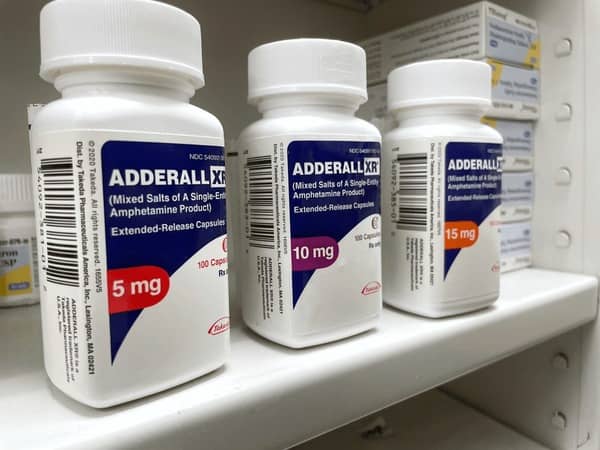 Adderall tablets used as stimulant ADHD medication for focus and attention treatment