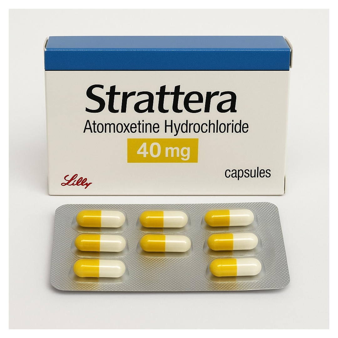 Atomoxetine capsules used as non stimulant ADHD medication for focus and attention treatment